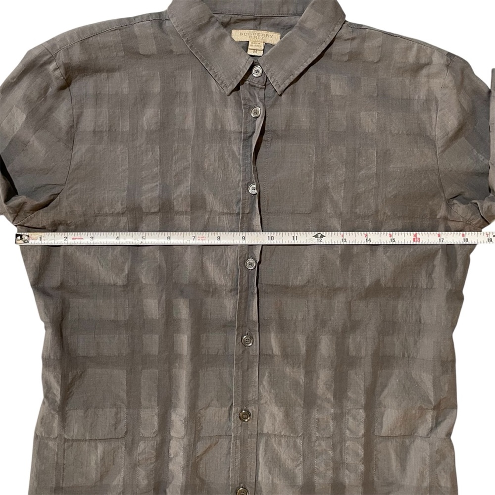 BURBERRY BRIT Gray Nova Check Button Down Shirt Small - Picture 9 of 11
